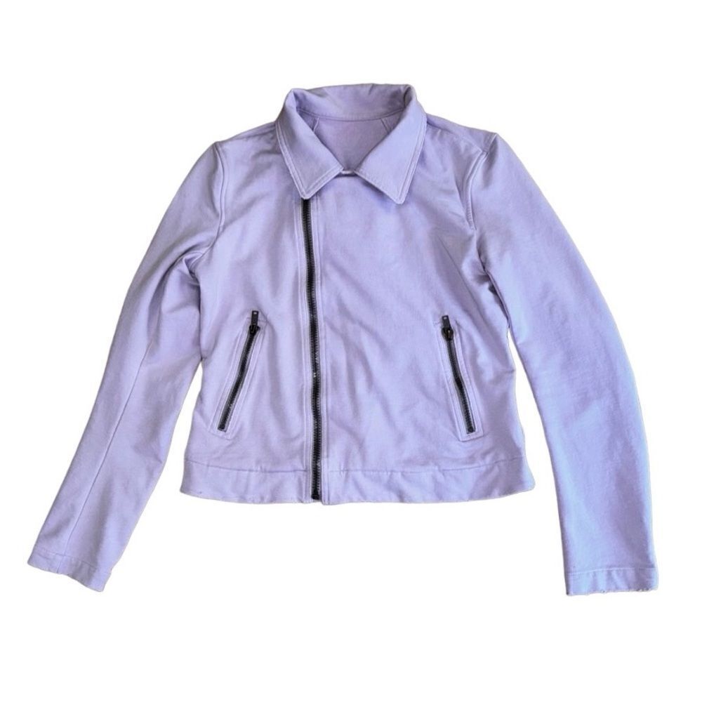REVOLVE June Distressed Stretch Moto Jacket in Lavender - Size Medium - Picture 2 of 7